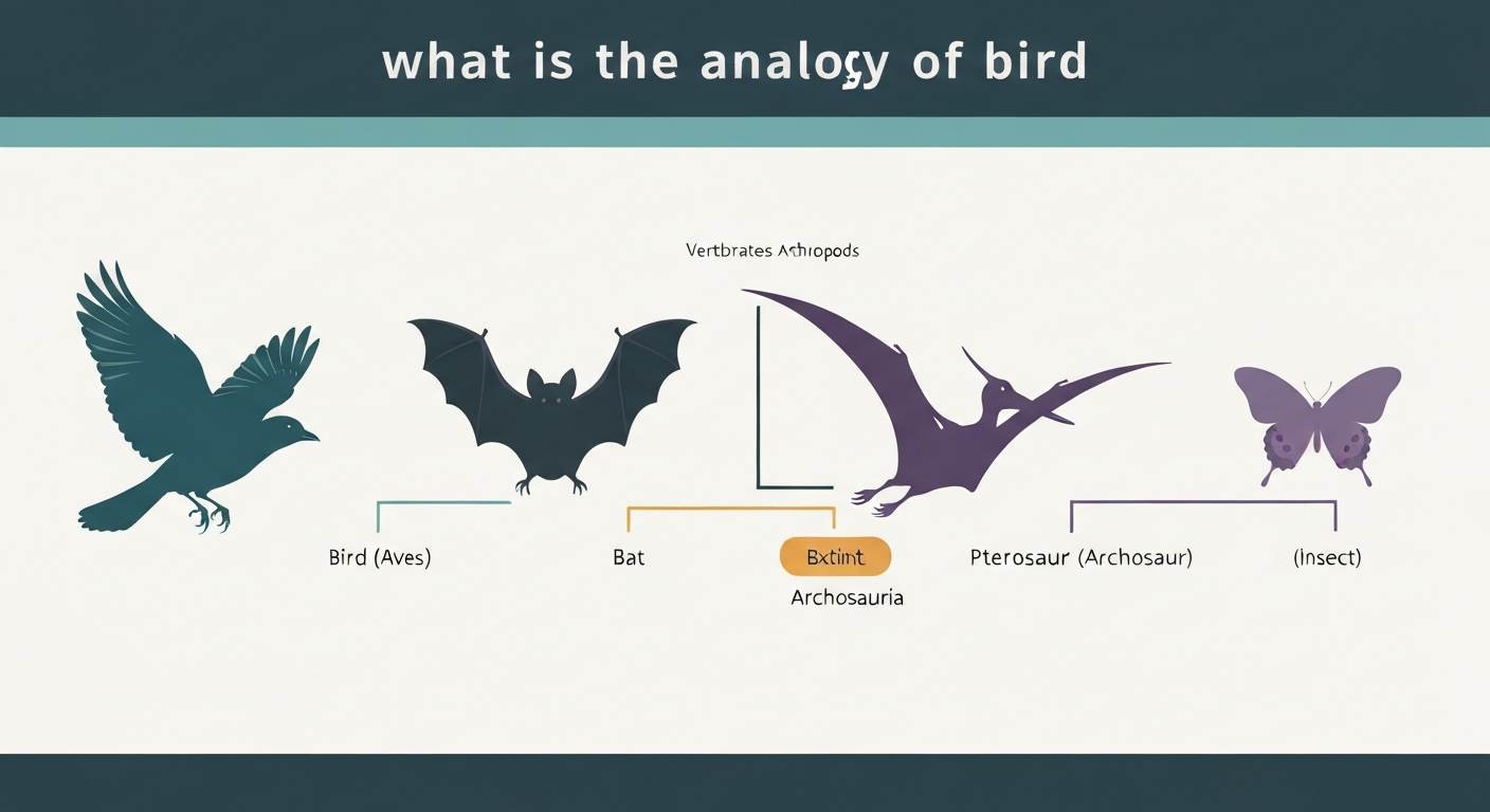 Infographic banner showing silhouettes of a bird, bat, pterosaur, and butterfly with a simplified phylogenetic tree behind them and labels identifying each group.