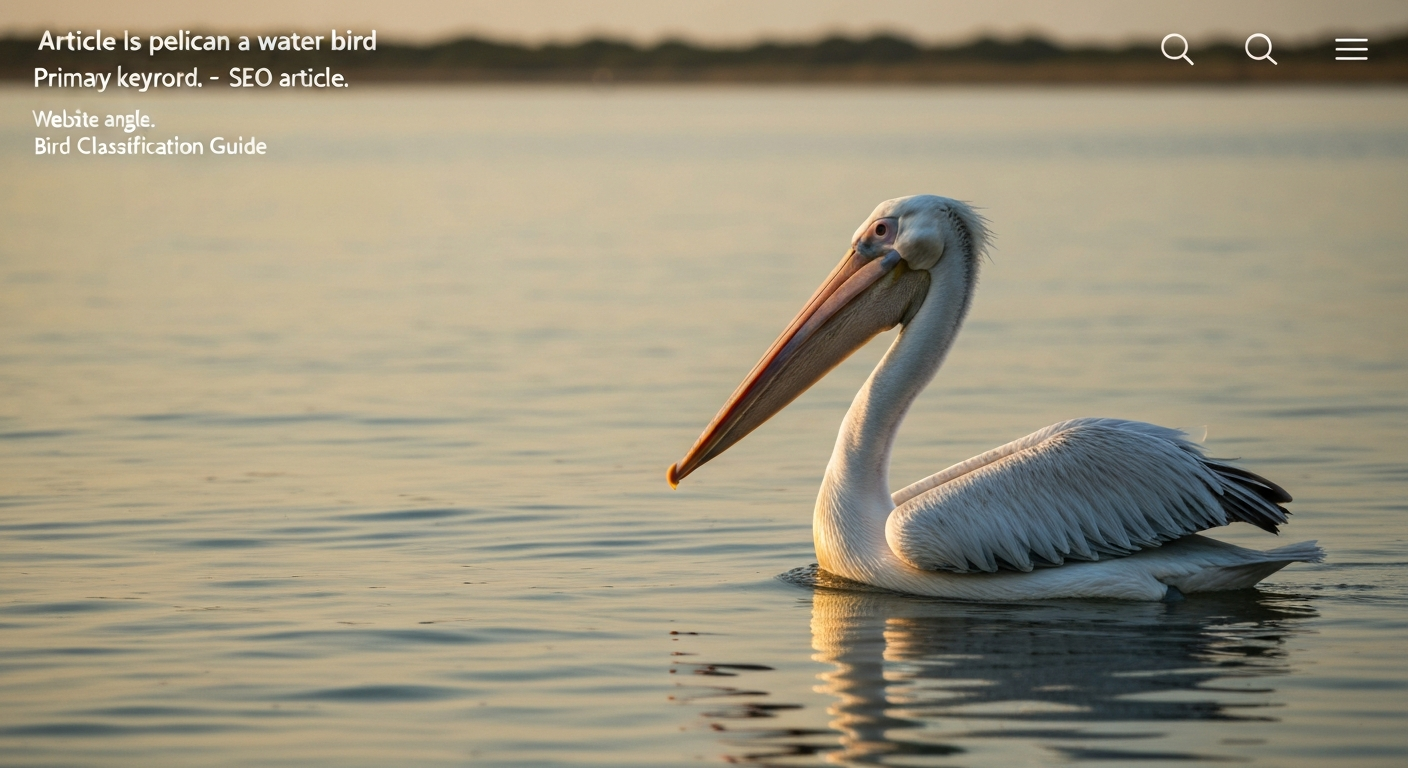 Photo-realistic image of a pelican floating on calm coastal water showing its long bill and throat pouch.