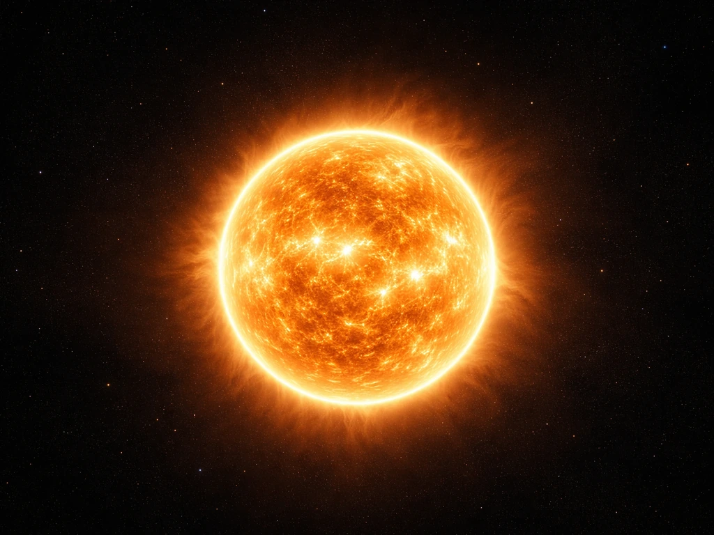 Realistic view of a glowing star’s outer layers with hot plasma and light against dark space.